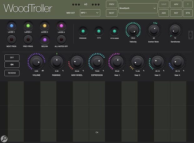 WIMS WoodTroller MPE MIDI Polyphonic Expression iPad Mac controller application plug-in