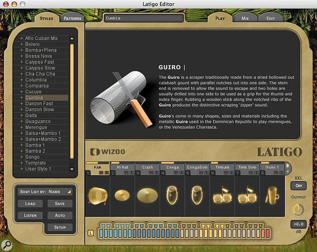 The installation even includes this percussion encyclopedia: right-click on a track's graphical icons and up pop handy definitions such as this.