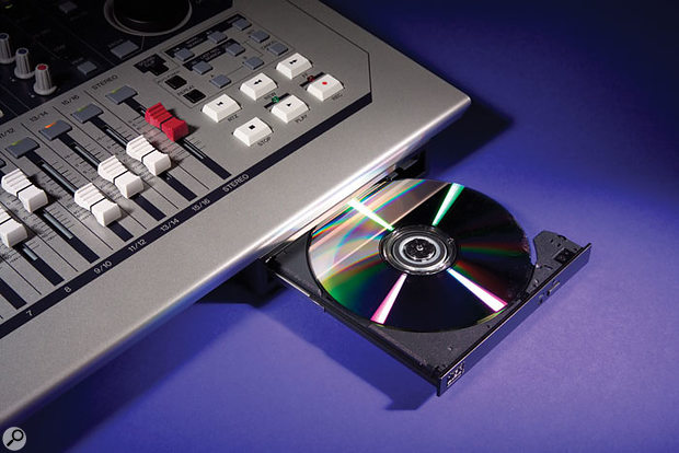 The AW1600's CD-RW drive can be used to write audio CDs in track-at-once or disc-at-once modes, and can also be used to import and export WAV files — particularly useful in conjunction with the Quick Loop Sampler.