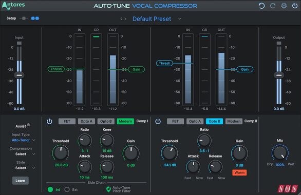 Antares Auto-Tune Vocal Compressor automatic machine learning compression plug-in