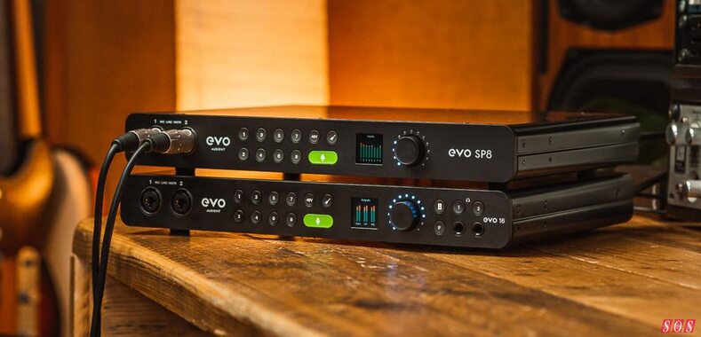 Audient EVO SP8 Smartgain preamp line-level output A-D D-A converter interface ADAT expander