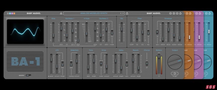 Baby Audio BA-1 Yamaha CS1 vintage analogue modelled software synthesizer emulation plug-in