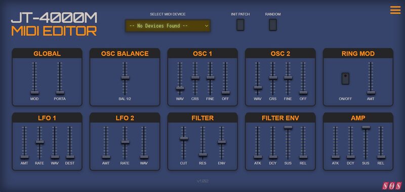 Behringer synth editor MIDI software