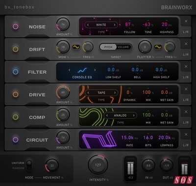 Brainworx bx_tonebox modular multi-effects Mid-Side processing plug-in