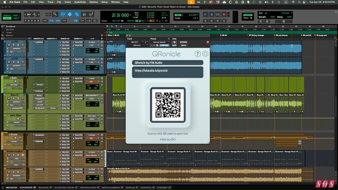 FSK Audio QRonicle DAW QR code link to notes