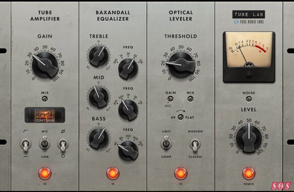Fuse Audio Labs Tube Lab vintage inspired preamp Baxandall EQ optical compressor limiter plug-in