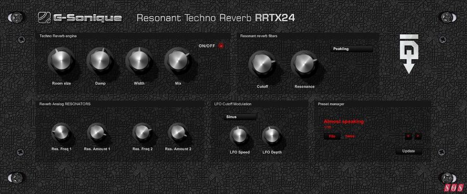 G-Sonique Techno Resonant Reverb RRTX24 artificial space plug-in effect