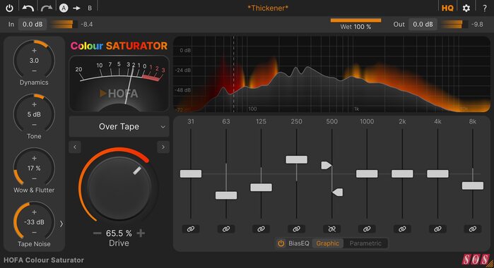 HOFA Colour Saturator analogue emulation plug-in