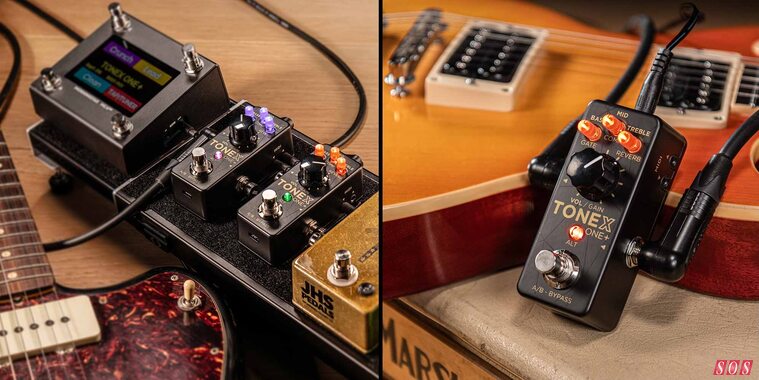 IK Multimedia Tonex One+ compact guitar amp effects modelling pedal wireless app control