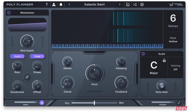 Minimal Audio Poly Flanger rhythmic tempo key locked modulation effects