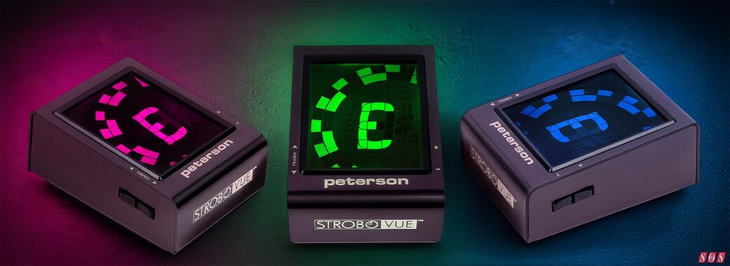Peterson StroboVUE always-on guitar pedalboard strobe tuner