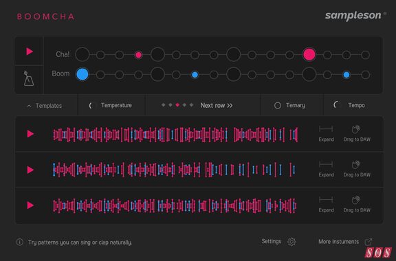 Sampleson Boomcha MIDI drum pattern creation plug-in