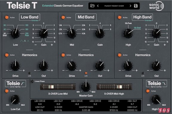 SonicWorld Telsie T Telefunken W695 EQ analogue emulation equaliser plug-in