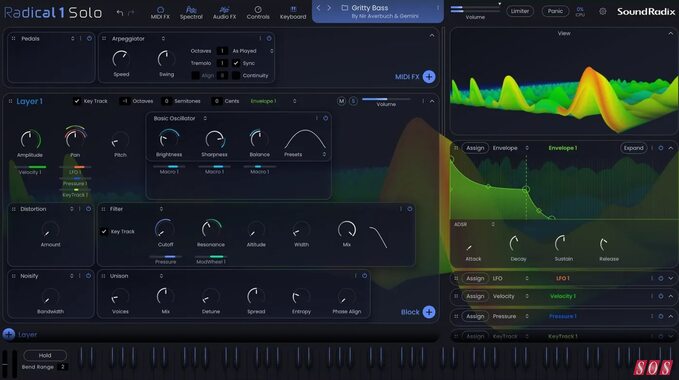 Sound Radix Radical1 Solo free additive software monosynth 
