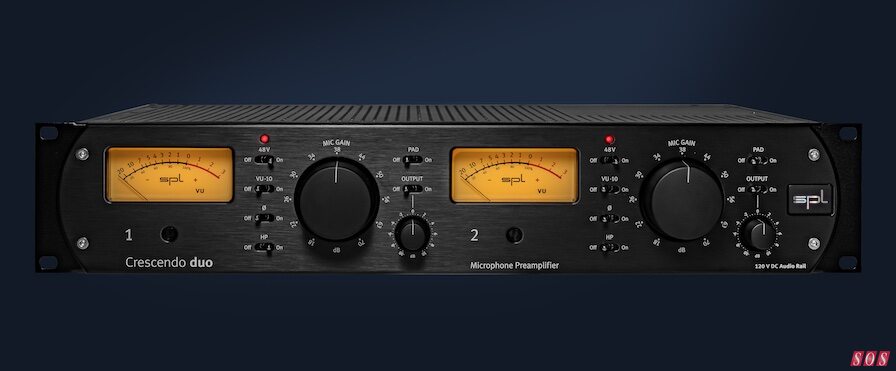 SPL Crescendo Duo V2 two-channel microphone preamp 120V high headroom
