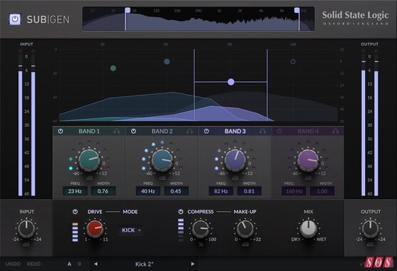SSL SubGen subharmonic synthesizer low end bass enhancement LFE generator plug-in
