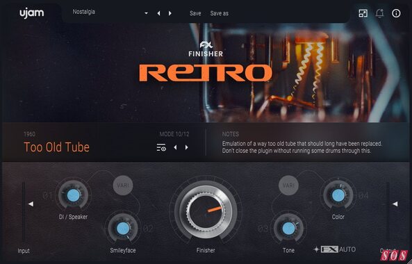 UJAM Retro Finisher vintage-inspired saturation modulation effects plug-in