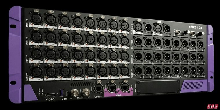 Violet Audio dMix 128 digital routing matrix mixer AES67 Dante MADI