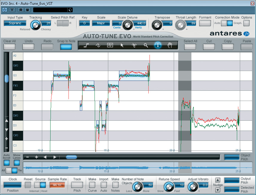 Auto tune recording software