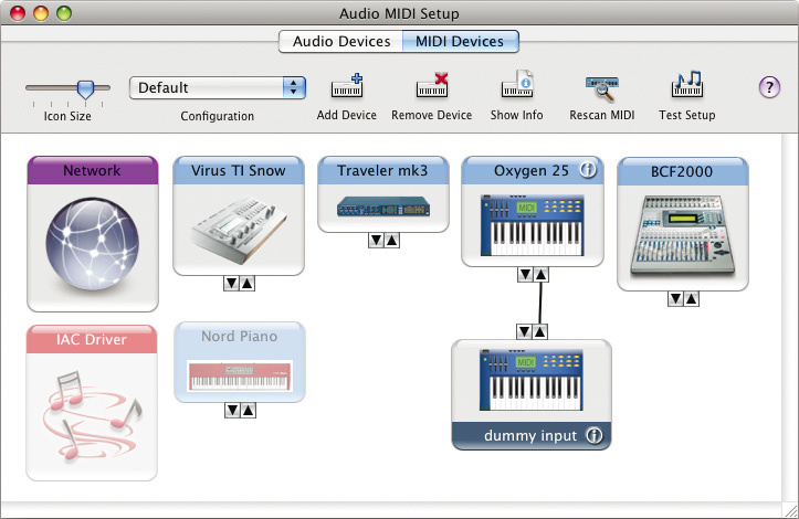 Audio configuration. Audio Midi Setup.