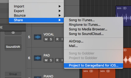 export song garageband iphone