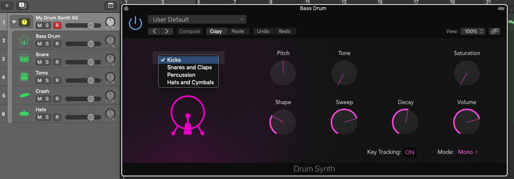 Drum Synth Snares and Claps in Logic Pro for Mac - Suporte da Apple (BR)