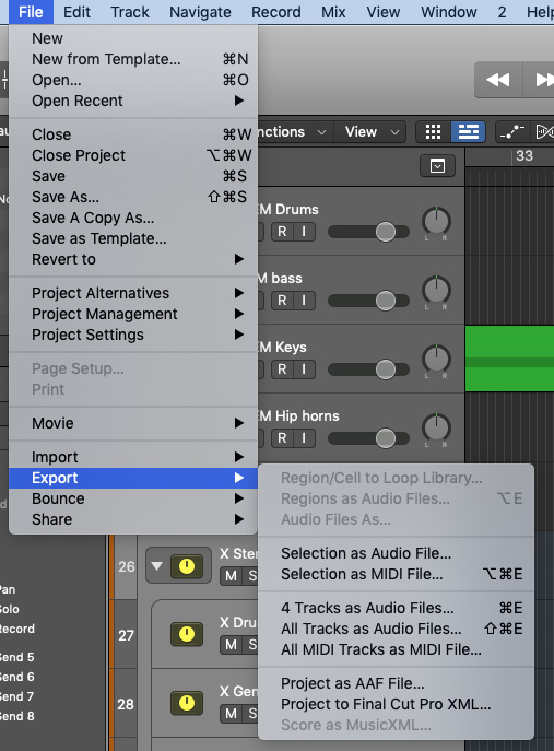 how to mix tracks in logic pro 7