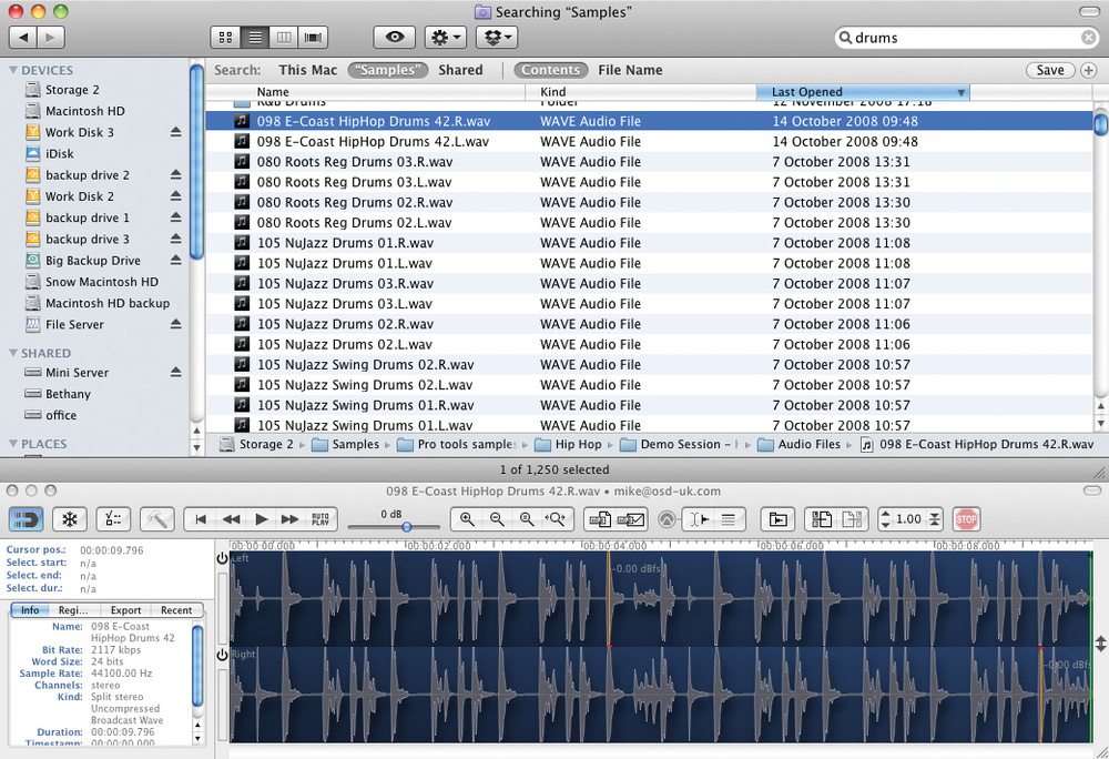 search for audio files on mac