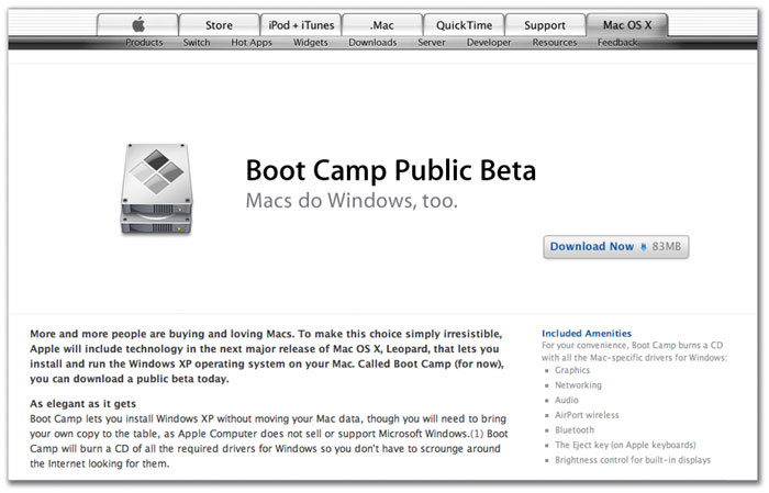 boot camp for mac os