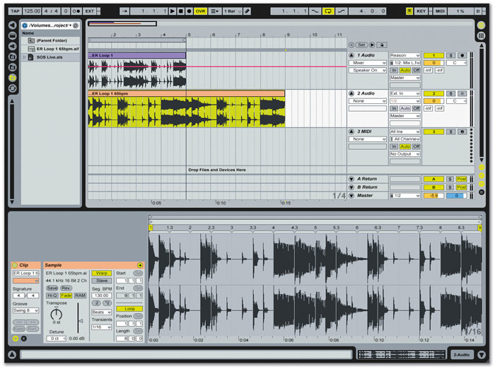 silent audio file ableton