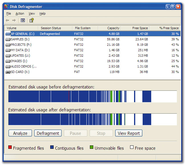 windows xp disk management