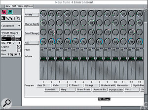 The new general MIDI mixer interface, below.