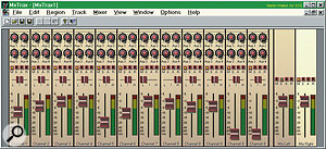 The mixer in MxTrax is fully configurable, and even Automation is available, which allows fader and pan control movements to be recorded and played back.