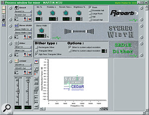 The Process Window is the home of your rackmounting 'goodies', and several of these are supplied with all systems as standard. Once a plug‑in has been dragged into the Process Window, additional internal stereo busses are created for use by any mixer channel.