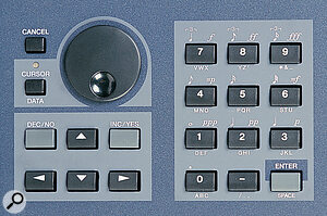 The EX5's numeric keypad and data wheel.