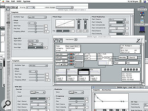 Mac editing software for Korg's Z1, showing the sub‑oscillator being used as the sync source.