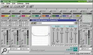 The Mix3.mix is the default design that appears when you first launch the Mixtreme mixer, and this provides a basic eight stereo Input channels feeding a single stereo output in Full column size.