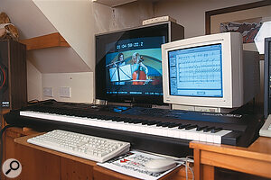 Unsurprisingly, Pheloung's home studio is heavily geared towards sound‑to‑picture applications. A scene from Hilary And Jackie can be seen playing on the monitor.