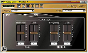 PF Easy Editor makes light work of choosing and tweaking voices, but doesn't provide full access to all aspects of the PLG150PF board.