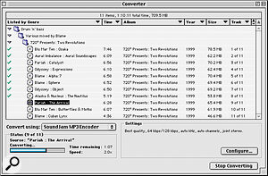 Soundjam's conversion facilities are flexible and allow you to convert both to and from MP3 format.