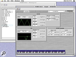 The Filter page in A5000 Editor's Sample window. Here it's possible to edit the chosen sample's filter and EQ parameters; other pages in the Sample window let you edit its keygroup and output routing, envelope generators, LFO and MIDI controller assignment. A similar editor for the A4000 is included on the free CD‑ROM.