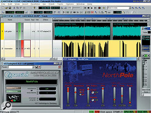 The latest version 2.0 of FXpansion's VST to DirectX Adaptor even lets you automate VST plug‑ins inside non‑VST‑compatible host applications like Cakewalk Pro Audio. Here the utility has been routed into an audio track, and then automation for Prosoniq's freeware NorthPole filter has been recorded into a separate MIDI track, and routed into the Adaptor. Clever stuff!