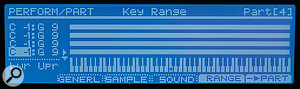 Assigning Parts in a Performance to a keyboard range.