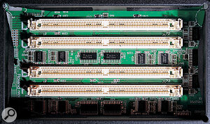 Extra RAM in the form of standard SIMMS, up to a maximum of 128Mb, can be added in the slots under the plate on the top panel of the VP9000.