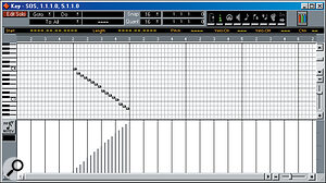 Screen 7: A chromatic descending scale with steadily ascending note velocities.