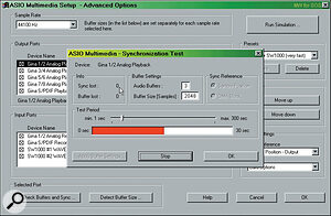 When using MME drivers, make sure that you have suitable sync settings, as otherwise your MIDI and audio tracks may drift apart.