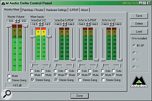 The Audiophile's Control Panel lets you create a monitor mix of up to four signals with zero latency.