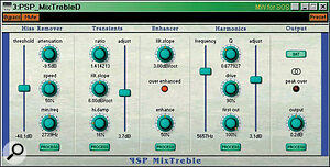 PSP's new MixTreble provides a wide variety of top‑end treatments for enhancing a mix.