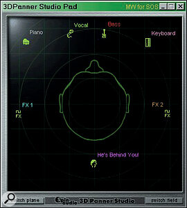 Spin Audio's 3Dpanner Studio lets you position each audio track in 3D around you.