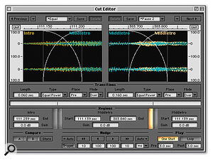 The Cut Editor provides detailed control over region joins.